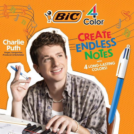 BIC Marvel Spider-Man Retractable Ballpoint Pen 4 Colours with 1.0mm Nib Assorted Ink (Pack of 2)