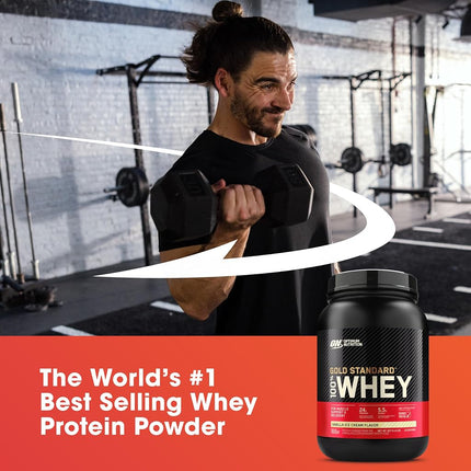 Optimum Nutrition Gold Standard 100% Whey Protein Powder, Vanilla Ice Cream, 907g - [packaging may vary]