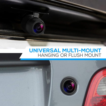 Pyle Universal Mount Front Rear Camera - Marine Grade Waterproof Built-in Distance Scale Lines Backup Parking/Reverse Assist Cam w/ Night Vision LED Lights 420 TVL Resolution & RCA Output - PLCM38FRV