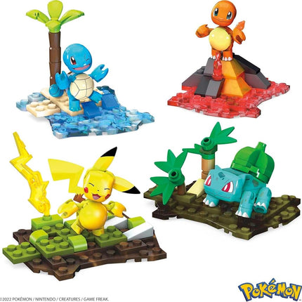 MEGA Pokémon Action Figure Building Toys Set, Kanto Region Team With 130 Pieces, 4 Poseable Characters, Gift Ideas For Kids