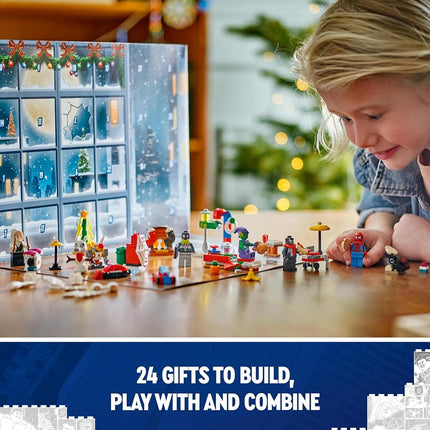 LEGO Marvel Spider-Man Advent Calendar 2024, Buildable Christmas Countdown Toy for Kids, with 24 Super Hero Surprises Including 5 Minifigures, Festive Gift for 7 Plus Year Old Boys and Girls 76293