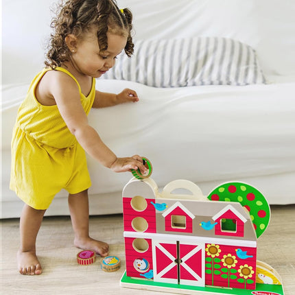 Melissa & Doug GO Tots Wooden Barnyard Tumble | Farm Toys for Kids, Set with Animal & Farmer Figures | Age 1+ - FSC Certified