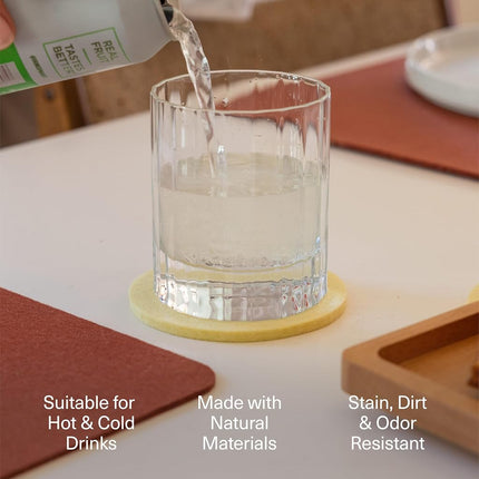 Graf Lantz - Bierfilzl Merino Wool Square Coasters Set of 4 - Marine (4"x4"x5mm) - Absorbs 30% of Weight - Natural German Wool - Heat Resistant, Sustainable, Reusable - Home Decor, Coffee Table Decor
