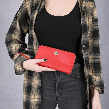 Timberland womens Leather Rfid Flap Cluth Organizer Wallet, Cherry (Pebble), One Size UK