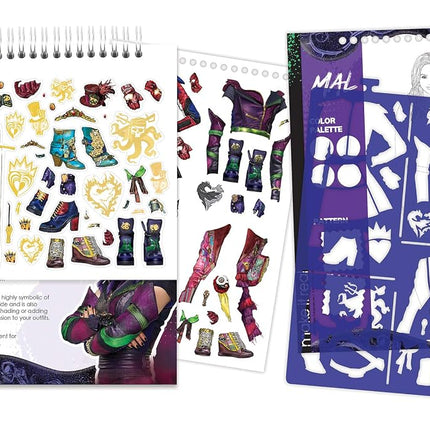 Make It Real - Disney Descendants 3 Sketchbook. Fashion Design Drawing and Coloring Book for Girls. Includes Evie and Descendants 3 Sketch Pages, Stencils, Stickers, and Design Guide