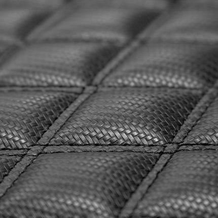FH Group Universal Fit all season protection Heavy Duty Faux Leather Carbon Fiber Automotive Floor Mats fits most Cars, SUVs, and Trucks (High Tech 3-D Anti-Skid/Slip Backing) Black