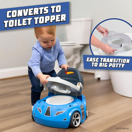 Hot Wheels - Blue Race Car Potty Training Toilet - Includes Detachable Toddler Toilet Seat and Potty for Kids, Ages 12 Months and Up