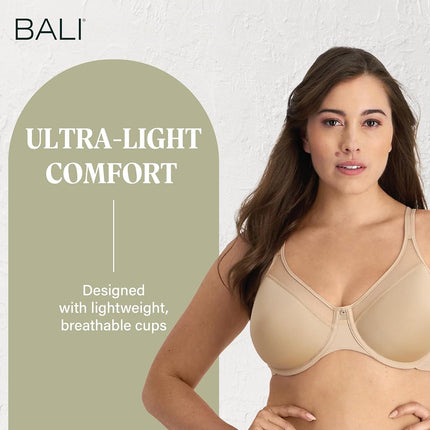 Bali Women's One Smooth U Ultra Light Illusion Neckline Underwire Bras, Nude, 34C UK