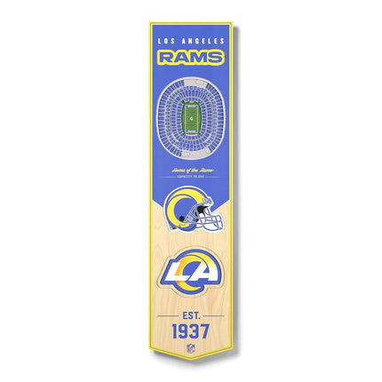 YouTheFan NFL Los Angeles Rams Bandera 3D de Estadio 8x32 - SoFi Stadium