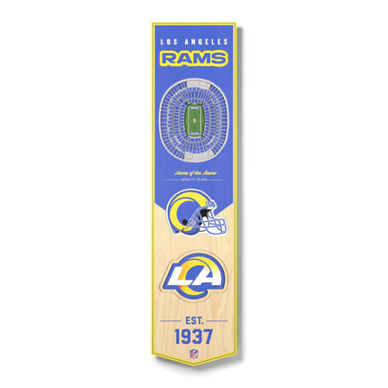 YouTheFan NFL Los Angeles Rams 3D Stadium 8x32 Ban
