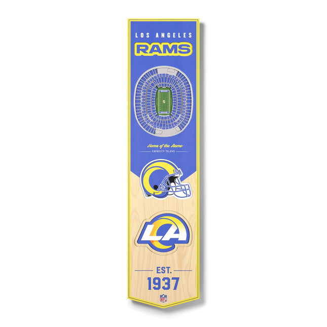 YouTheFan NFL Los Angeles Rams 3D Stadium 8x32 Ban