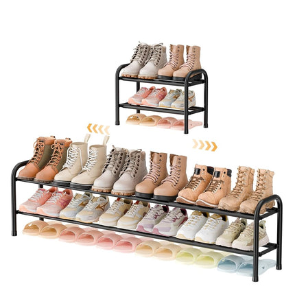ENJOYBASICS 2 Tier Expandable Shoe Rack, Metal Sma