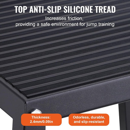 VEVOR Plyometric Jump Box, 12 Inch Plyo Box, Steel Plyometric Platform and Jumping Agility Box, Anti-Slip Fitness Exercise Step Up Box for Home Gym Training, Conditioning Strength Training, Black