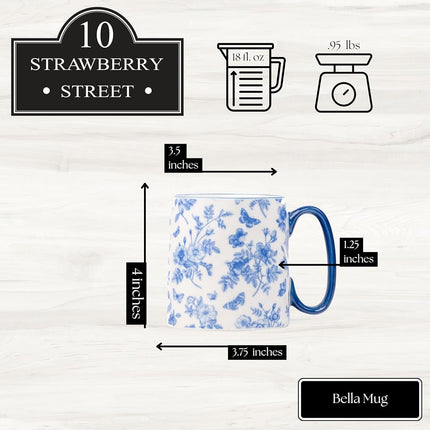 10 Strawberry Street Bella Blue White Chinoserie Mug