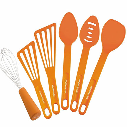 Rachael Ray 55737 Tools and Gadgets 6-Piece Kitchen Tool Set, Orange
