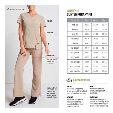 Dickies Xtreme Stretch Women Scrubs Top V-Neck 82851, Black, XS
