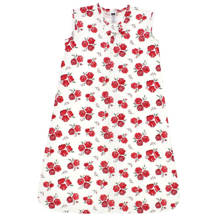 Hudson Baby Bebé Unisex Algodón Sin Mangas Bolsa de Dormir Pijama Manta, Rosa Roja, 18-24 Meses