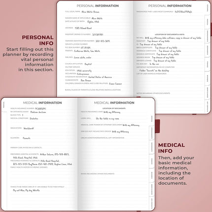 Clever Fox Large End of Life Planner – Guided Final Arrangements Organizer Notebook for Instructions, Beneficiary Info, Will Preparation, Last Wishes & Funeral Planning – 8.5" x 11" (Burgundy)