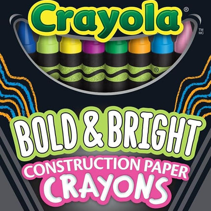 Crayola Construction Paper Crayons, School & Art Supplies, 24 Count, Assorted Co