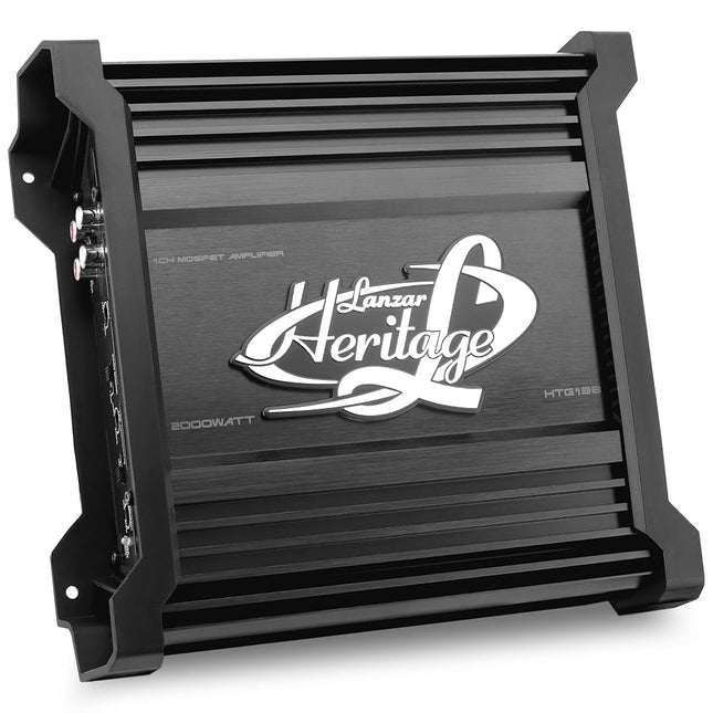 Pyle Lanzar Mono-Block Mosfet Amplifier - 2 Ohm Stable, Heritage Series Amplifier,Low Pass Filter, Chrome RCA Inputs, Power Speaker Terminals, 5 Way Protections with Bass Boost Circuitry HTG138.5