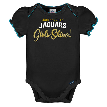 Paquete de 3 bodys de manga corta NFL para bebé niña de Gerber, color del equipo, 6-12 meses