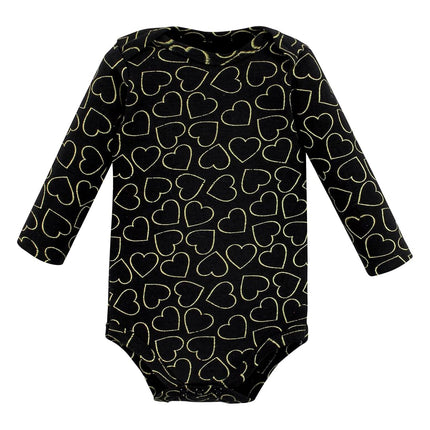 Hudson Baby unisex-baby Cotton Long-sleeve Bodysuits, Girl Mommy Red Black, Preemie