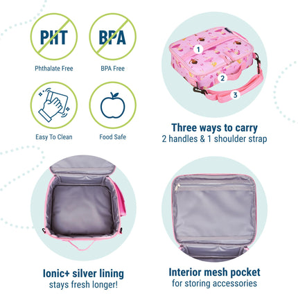 Wildkin Kids ECO rPET Insulated Lunch Box – Keeps Food Hot or Cold, Easy-Clean Lining, Mesh Pockets & BPA-Free – Boys & Girls, Ideal for School, Travel & Daycare – Ballerina