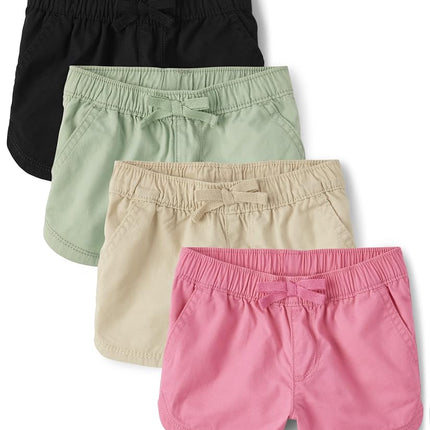 The Children's Place Baby-Girls and Toddler Pull On Chambray Shorts, Black/Olive/Tan/Pink, 18-24 Months