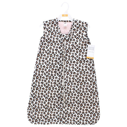 Hudson Baby Unisex Baby Plush Faux Fur Sleeping Bag, Wearable Blanket, Leopard Pink, 12-18 Months, Leopard Pink, 12-18 Months