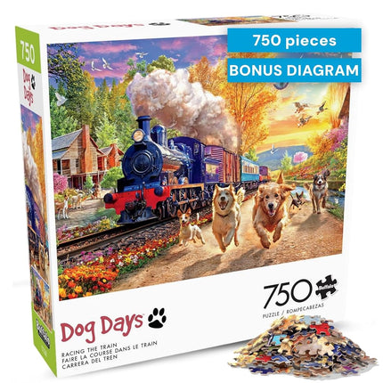 Buffalo Games - Angelo Bonito - La course du train - Puzzle de 750 pièces pour adultes - Un puzzle stimulant parfait pour les soirées jeux - Taille finale : 60,96 x 45,72 cm