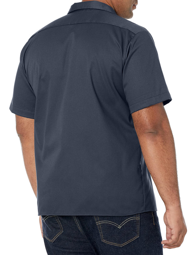 Dickies Men's Short-sleeve Flex Work Slim Fit Button Down Shirt, Charcoal, M UK