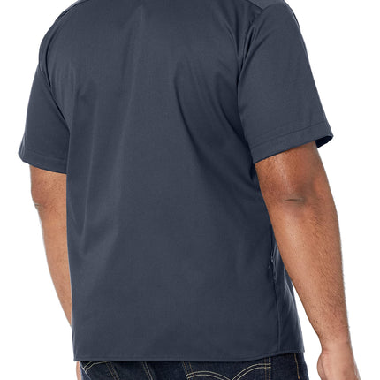 Dickies Men's Short-Sleeve Flex Work Shirt Slim Fit Button, Charcoal V1, S