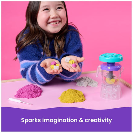 Kinetic Sand, Smoothie Mixer Playset with 14 oz Play Sand, Tools and Popsicle Mould, Play Food Toy, Arts and Crafts Kids Toys for Girls and Boys Ages 5 and up.