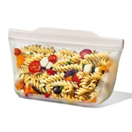 OXO Good Grips Silicone Reusable Stand-Up Bag, 946 mL, Oat