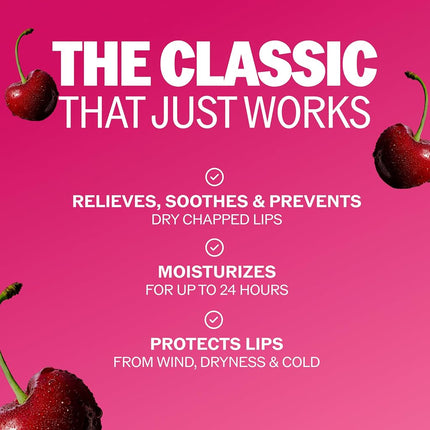 Chapstick Classic Lip Balm Skin Protectant Bulk, 12 Count, Cherry Flavor, 1 Count (Pack of 12)