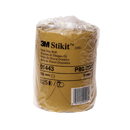 3M 01212 Stikit Gold 6" P100A Grit Disc Roll
