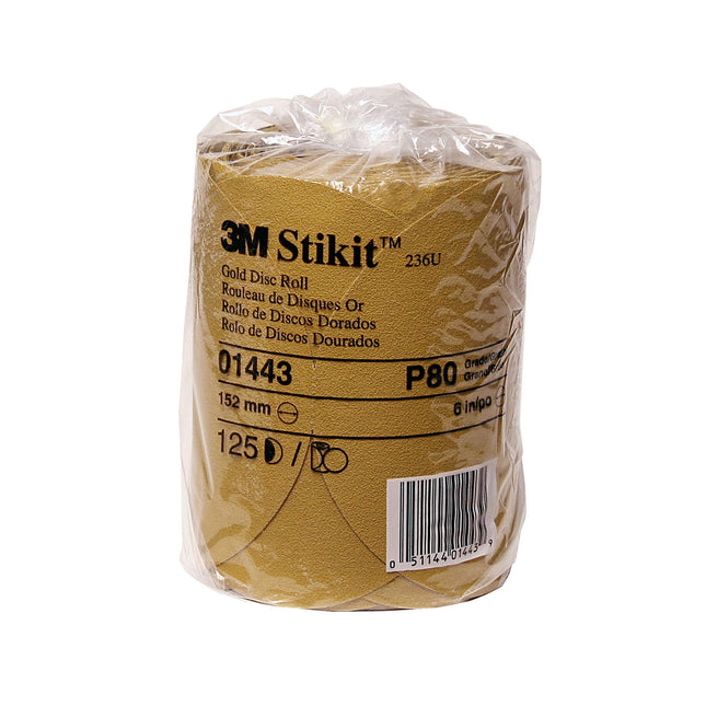 3M 01212 Stikit Gold 6" P100A Grit Disc Roll