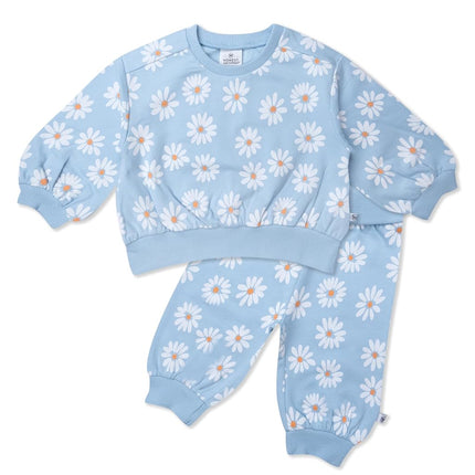HonestBaby Multipack Pullover Hoodie Sweatshirt Jogger Sweatpants Sets Organic Cotton Baby Toddler Boys Girls Unisex T-Shirt Set for Babies and Toddlers Babies Children, Daisies, Recién Nacido