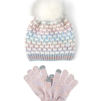 The Children's Place girls Winter Hat and Mittens Cold Weather Set, Space Dye Set, 4-7 Years
