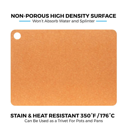 Cutting Board for Kitchen Dishwasher Safe, Wood Cutting Board, Natural Wood Fiber Composite, Juice Grooves, Non-Porous, Reversible, Extra Large, 17.3 x 12.8-inch, Natural Slate