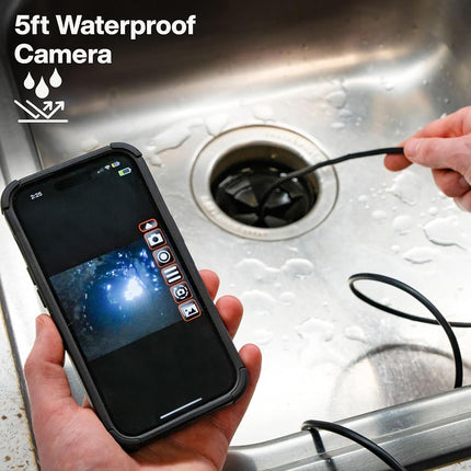 Klein Tools ET21 WiFi borescope with light, inspection camera for iPhone and Android, waterproof camera, IP67 rating, adjustable LED lighting