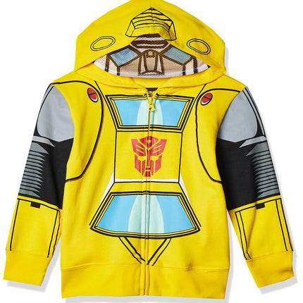 Sudadera con capucha de disfraz de Bumblebee de Transformers para niño de 2 a 7 años, amarilla, 2T, amarilla, grande