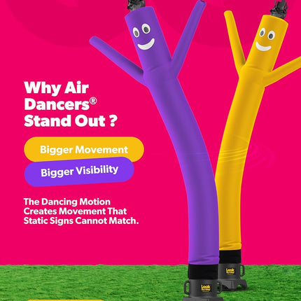 LookOurWay Air Dancers Inflatable Tube Man Attachment - 10 Feet Tall Wacky Waving Inflatable Dancing Tube Guy for Business Promotion - Blower Not Included - Purple