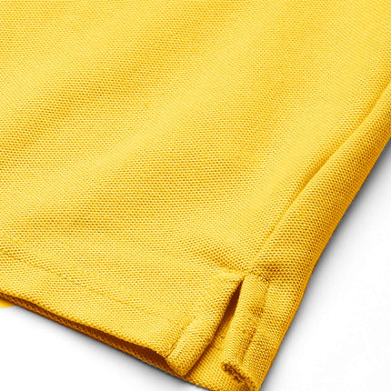 Nautica Boys' School Uniform Short Sleeve Polo Shirt, Button Closure, Comfortable & Soft Pique Fabric, Gold, 10-12