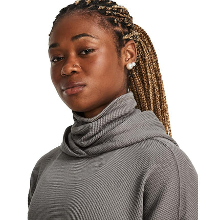 Under Armour Women's Waffle Funnel Hoodie, (295) Pewter / / Ash Taupe, XS