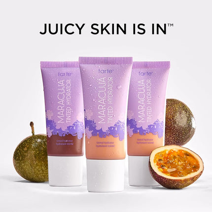 tarte maracuja tinted moisturizer – Lightweight Sheer Foundation with Buildable Longwear Coverage, Hyaluronic Acid for Hydrated Skin, Vegan & Cruelty-Free, full size, 25N light-medium neutral