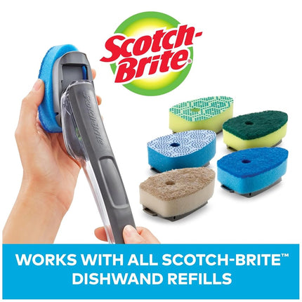 Scotch-Brite Non-Scratch Advanced Soap Control Dishwand Kit, Includes 1 Wand & 6 Refill Pads, Control Soap with A Button, Keep Your Hands Out of Dirty Water