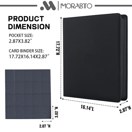 MORABTO Card Binder 20 Pocket,Trading Card Binder Holds up to 2000 Cards with 50 Sleeves,Zipper Card Holder Album Compatible with TCG Card/Game Cards/Sports Card