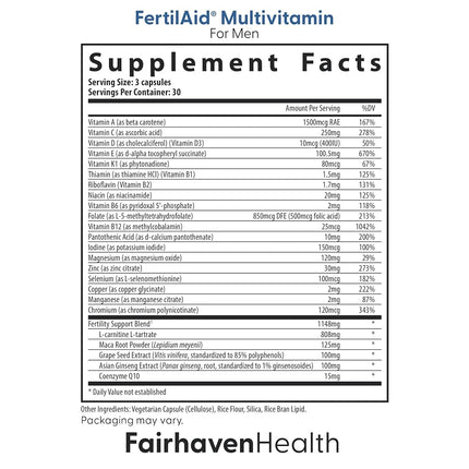 FertilAid for Men and MotilityBoost Combo, Prenatal Vitamins and Male Fertility Supplement to Support Count and Motility with L-Carnitine, CoQ10, Zinc and More, 150 Capsules, 1 Month Supply