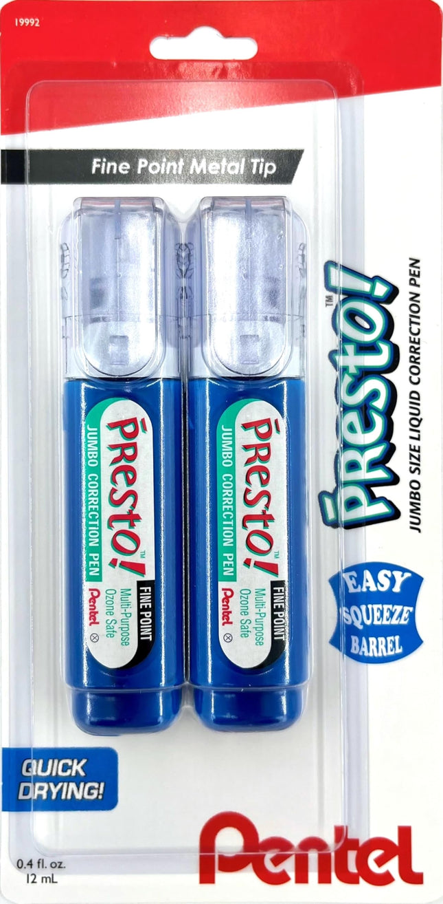 Pentel Presto Jumbo Correction Pen Fine Point, Met